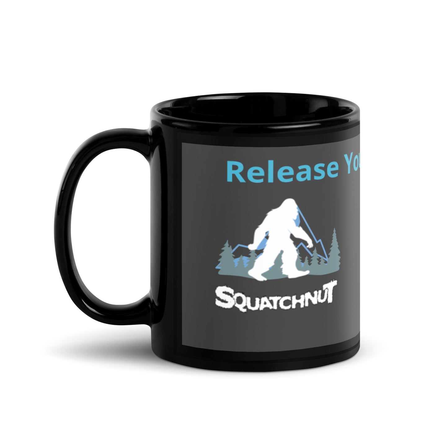 Squatchnut Logo Black Glossy Mug
