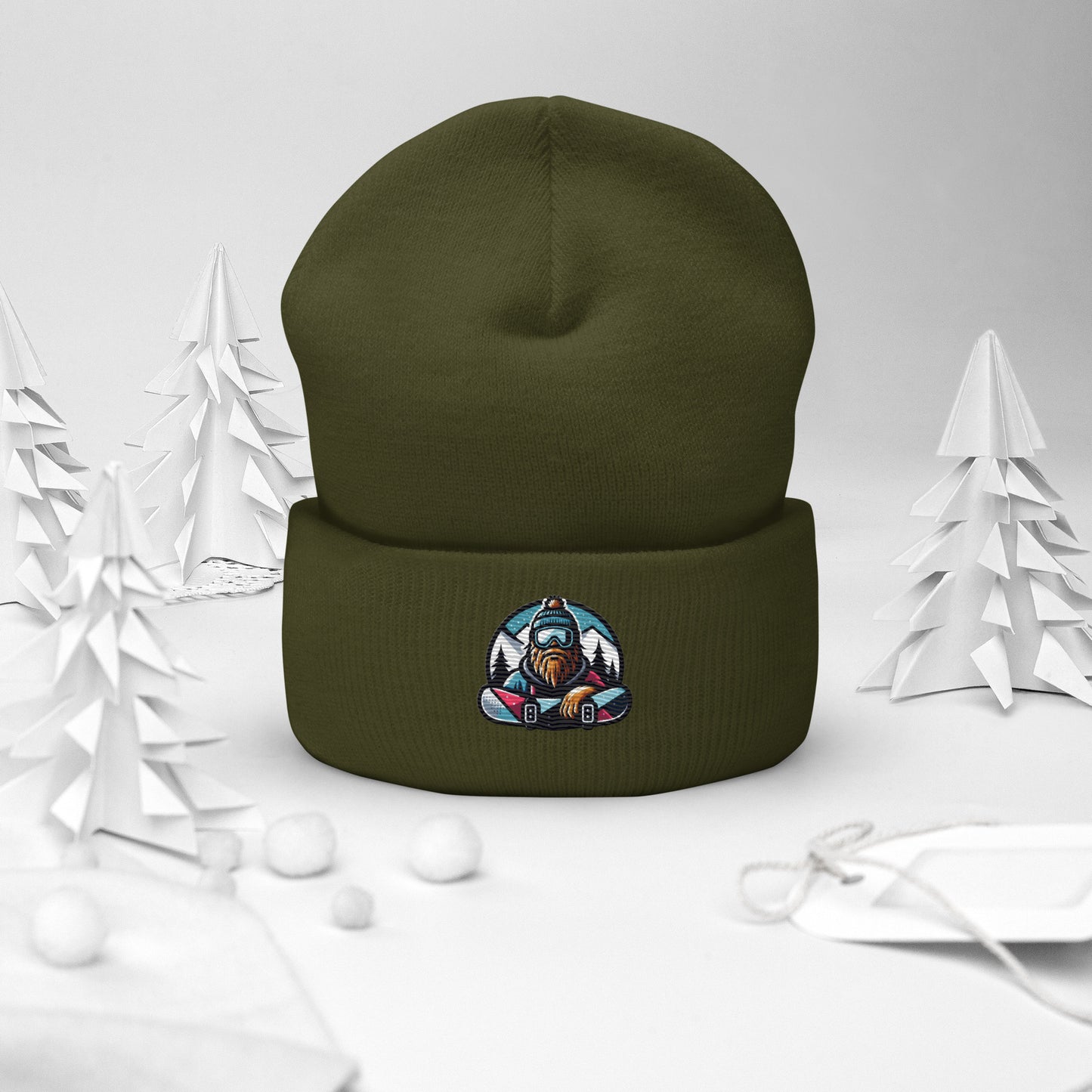 Boardin Squatch Cuffed Beanie