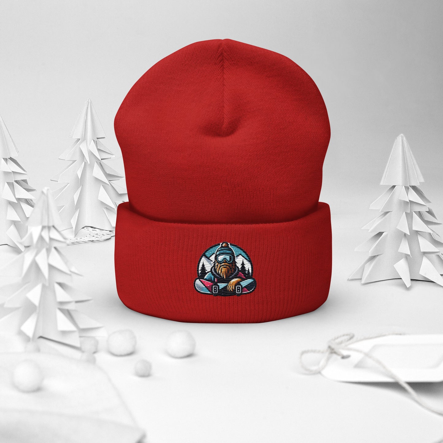 Boardin Squatch Cuffed Beanie