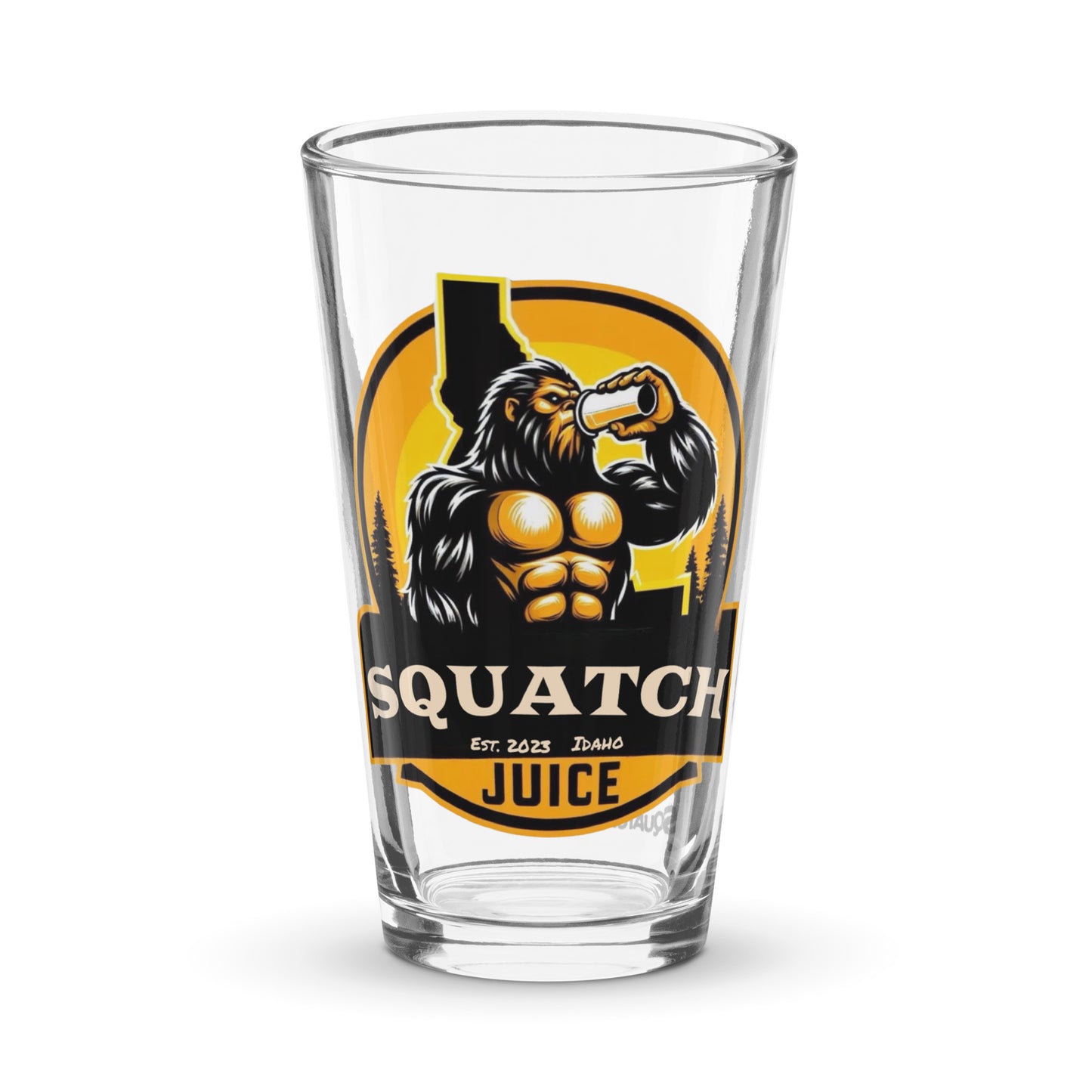 Squatch Juice Idaho Shaker pint glass
