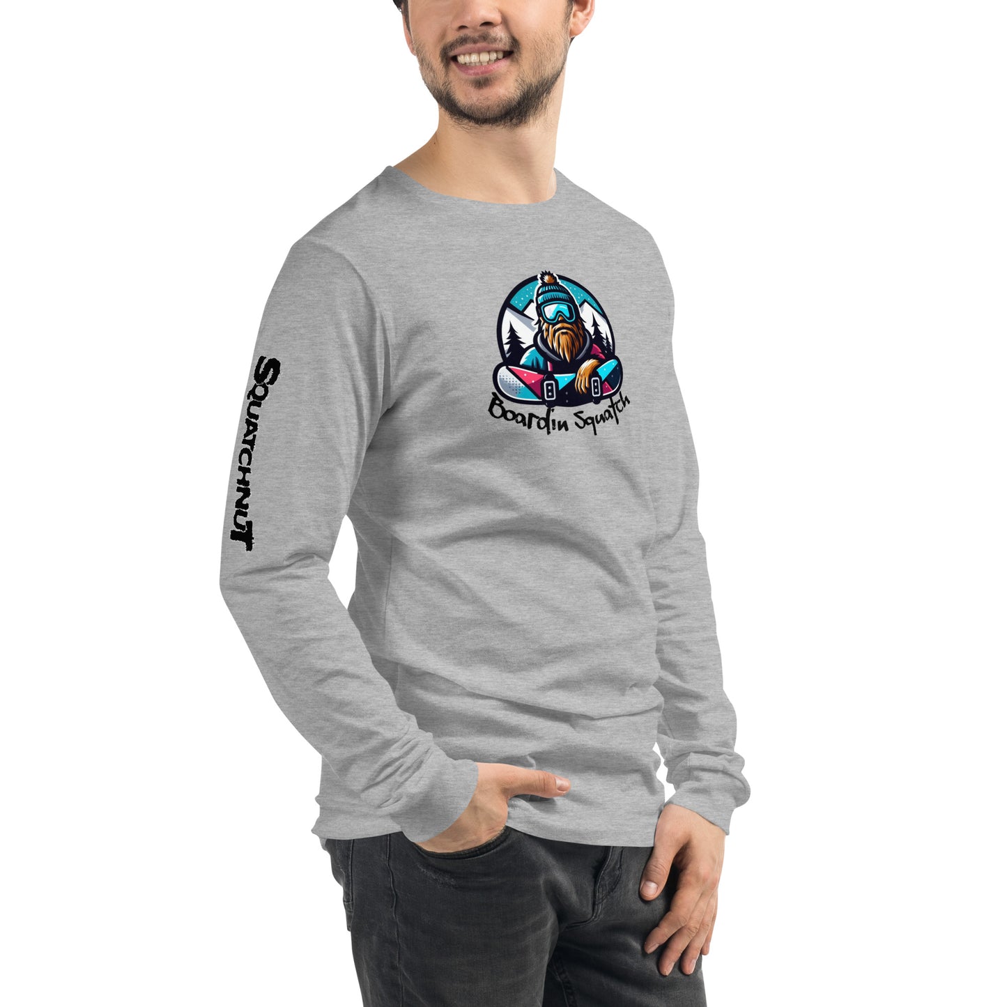 Boarding Squatch Unisex Long Sleeve Tee