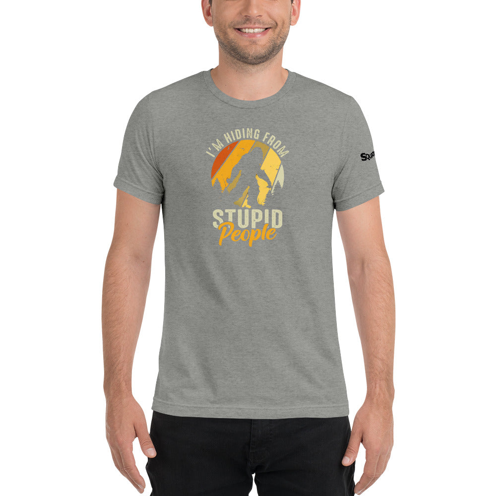 I'm hiding from Stupid people Mens T-shirt
