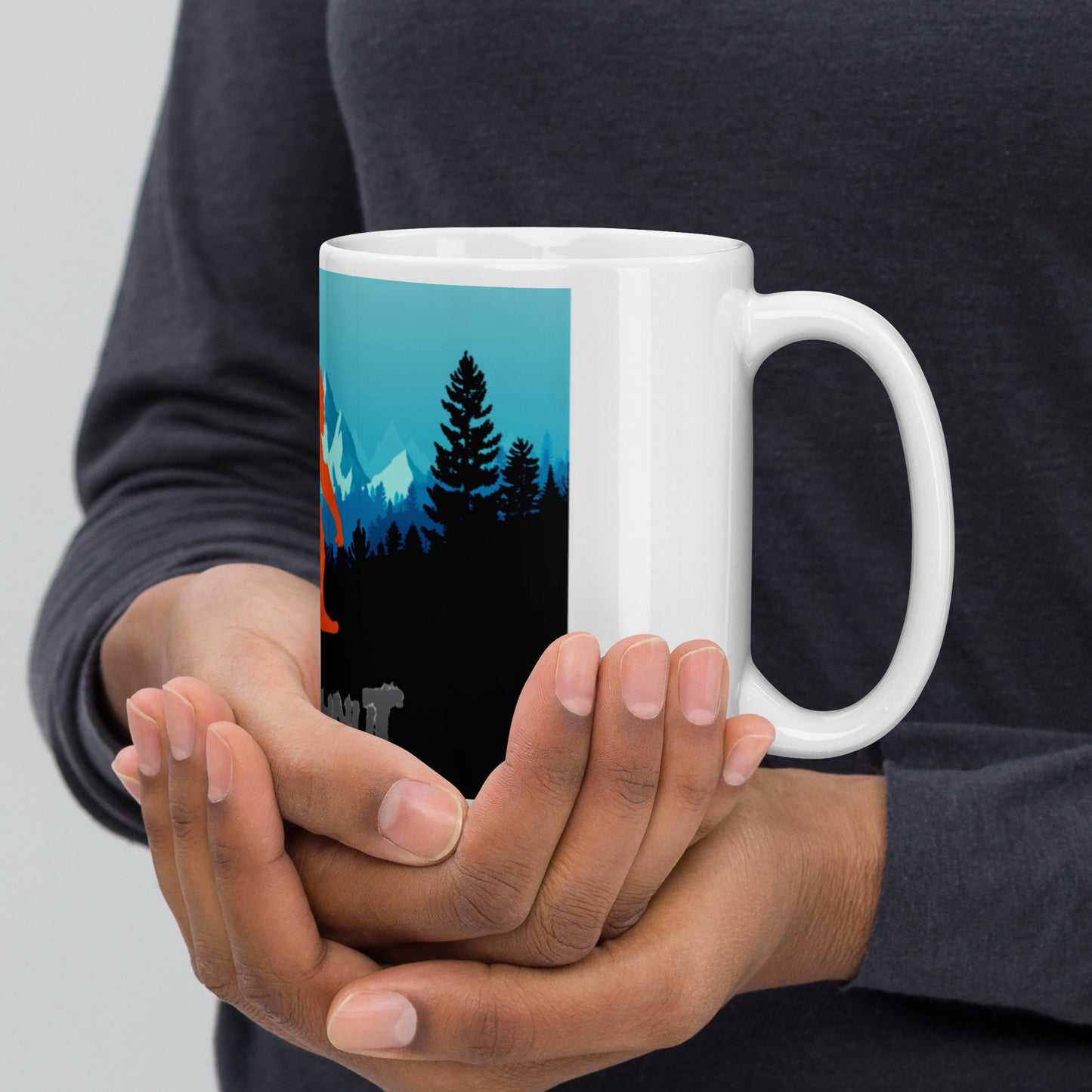 White glossy mug