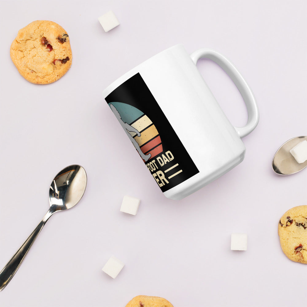 Best Bigfoot Dad White glossy mug