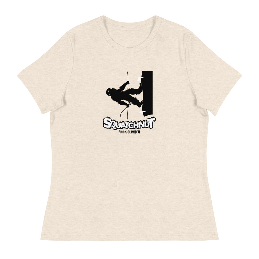 Rock Climbing Squatchnut Women's Relaxed T-Shirt