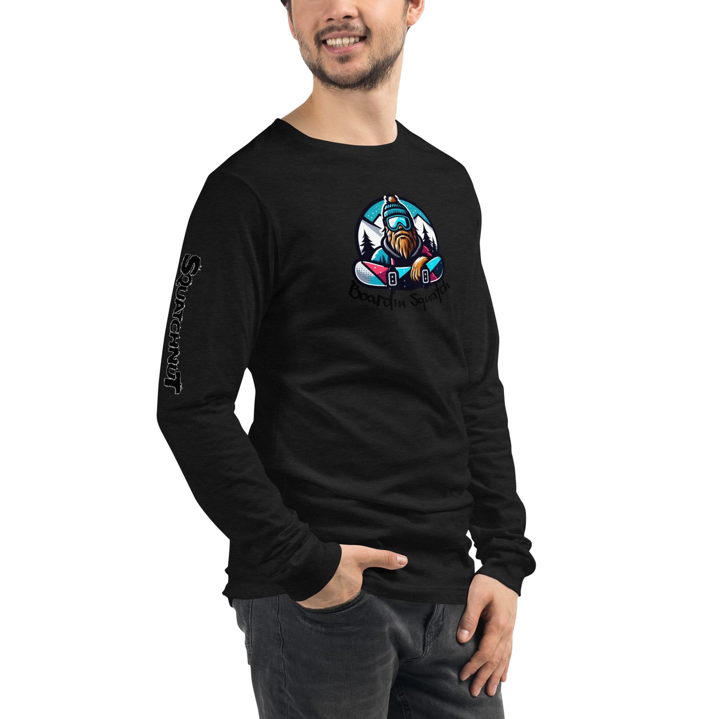 Boarding Squatch Unisex Long Sleeve Tee