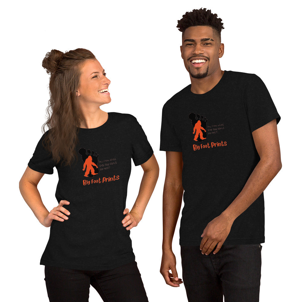 Big feet and big footprints Unisex t-shirt